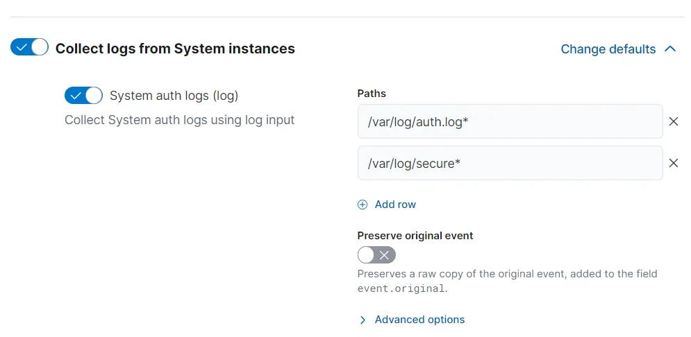 Agent-Ubuntu-Server default integration