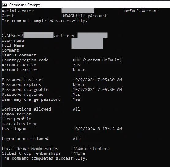 Discovery commands on cmd