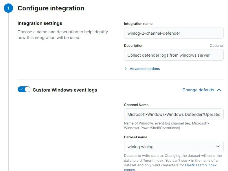 Configure Integration - Windows Defender