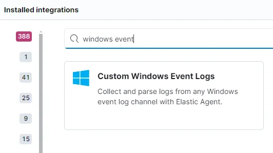 Add Integrations Search result
