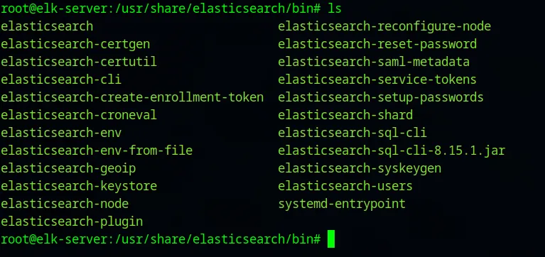 elasticsearch bin directory