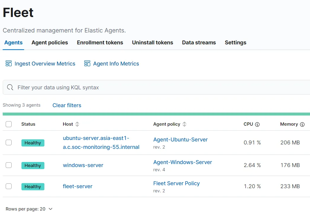 Ubuntu server agent running