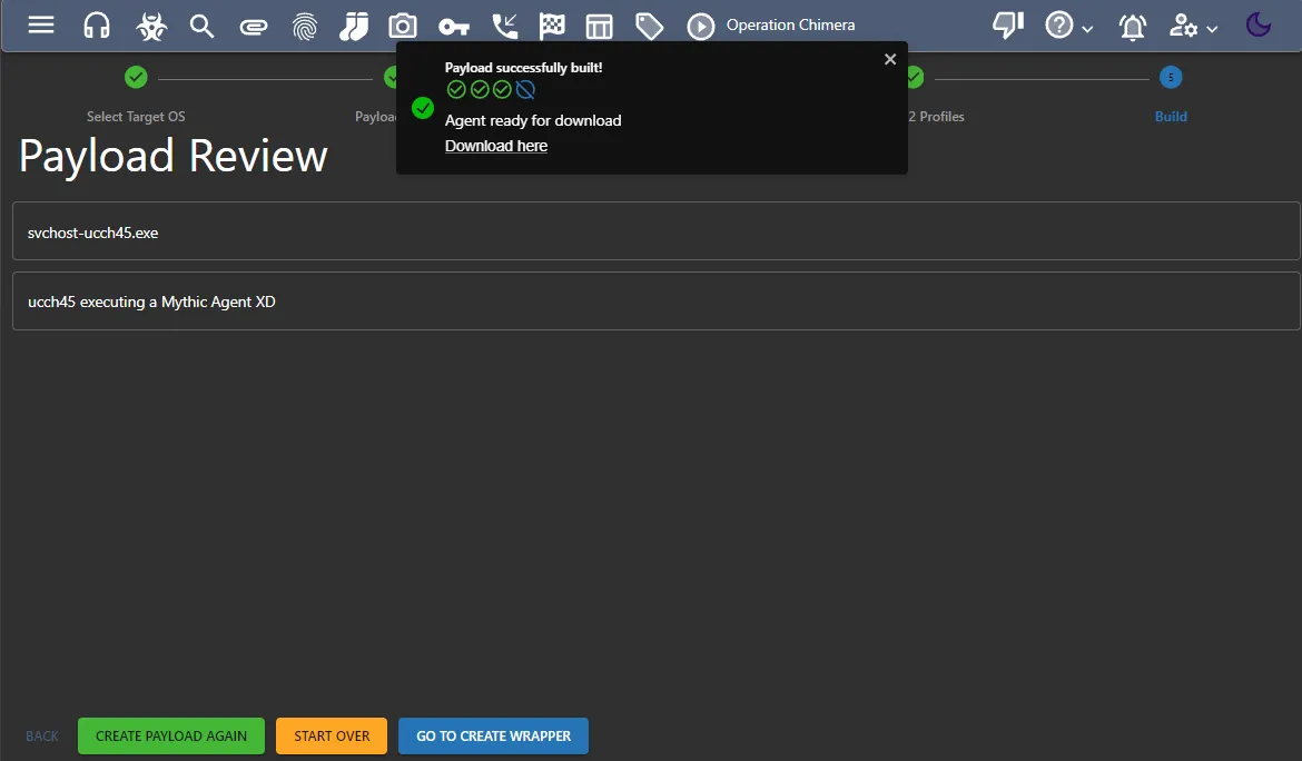 Payload built successfully