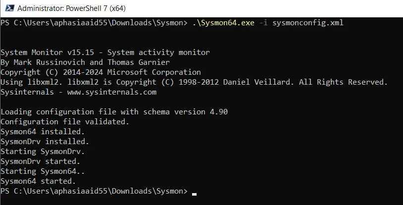 Sysmon insatlled