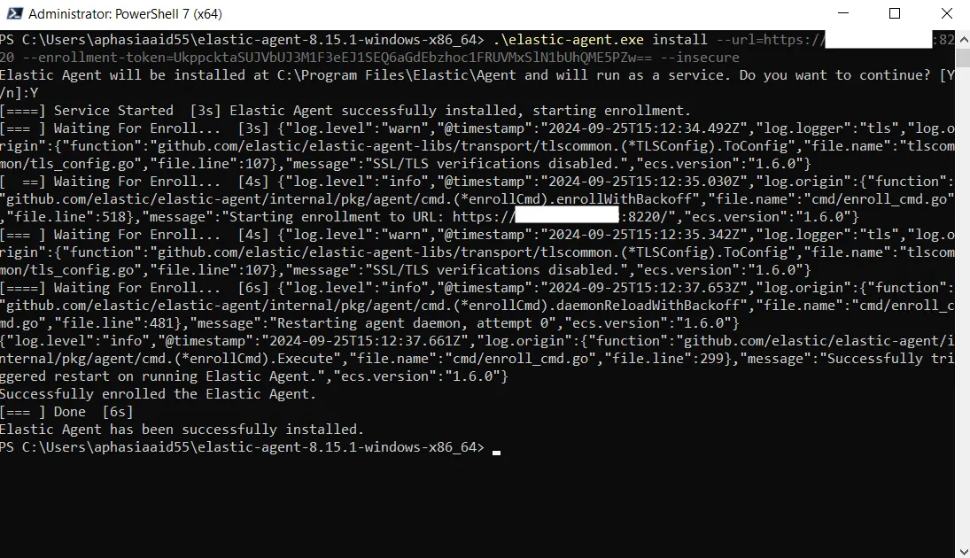 Elastic Agent installed on Windows Server