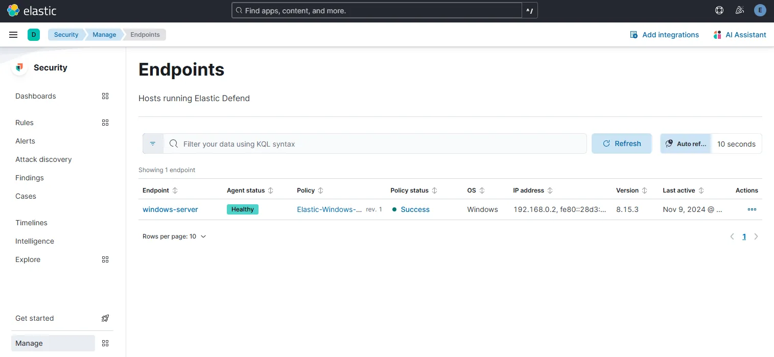 Windows endpoint added